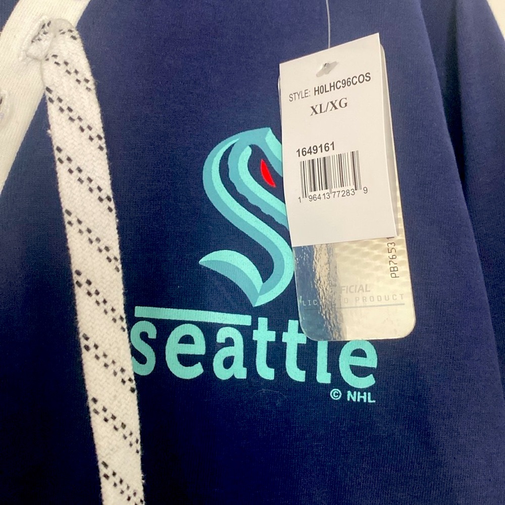 NWT [NHL] Seattle Kraken 🐙 Lace-Up Long-Sleeved Hooded Top Women’s Sz XL 16/18 - Picture 6 of 9